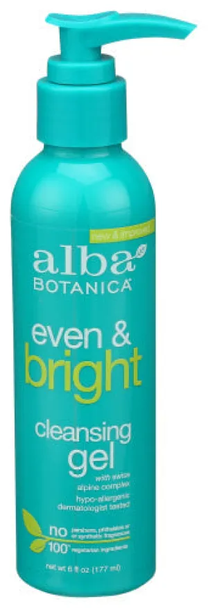 Alba Botanica - Face Cleanser Gel Even & Bright, 6 Oz - Pack of 1