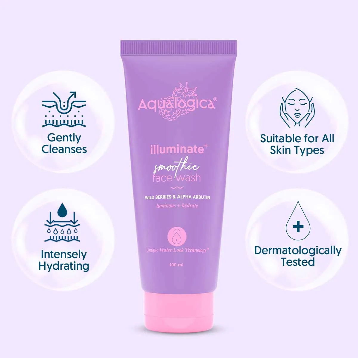 IIIuminate  Smoothie Face Wash with Wild Berries & Alpha Arbutin for Luminous Glow - 100ml