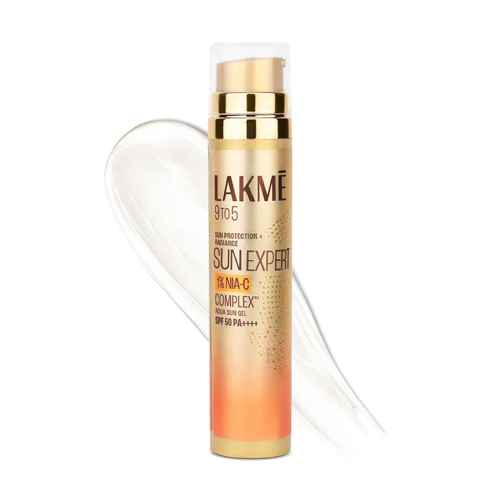 Lakmē 1% Niacinamide & VIT C water-light Sunscreen gel SPF 50 Pa    For Oily Skin,2X Glow,56G