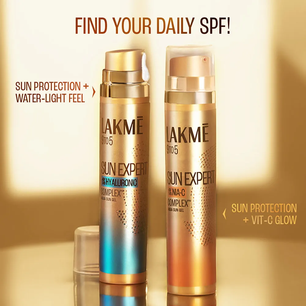 Lakmē 1% Niacinamide & VIT C water-light Sunscreen gel SPF 50 Pa    For Oily Skin,2X Glow,56G