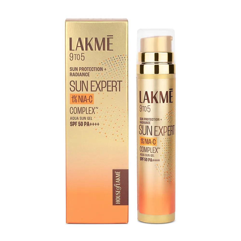 Lakmē 1% Niacinamide & VIT C water-light Sunscreen gel SPF 50 Pa    For Oily Skin,2X Glow,56G