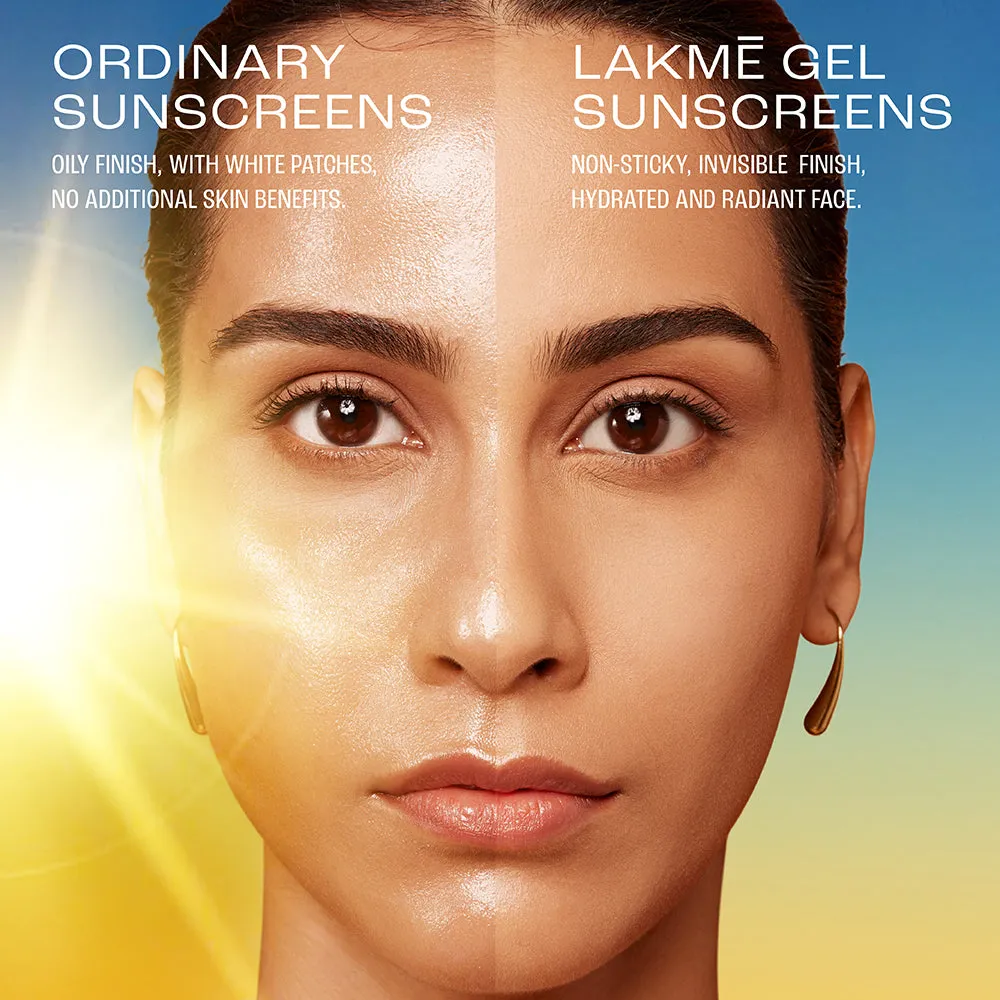 Lakmē Sunscreen Gel SPF 50 PA   Niacinamide, Water-Light, For Normal to Oily Skin,No White Cast 50g