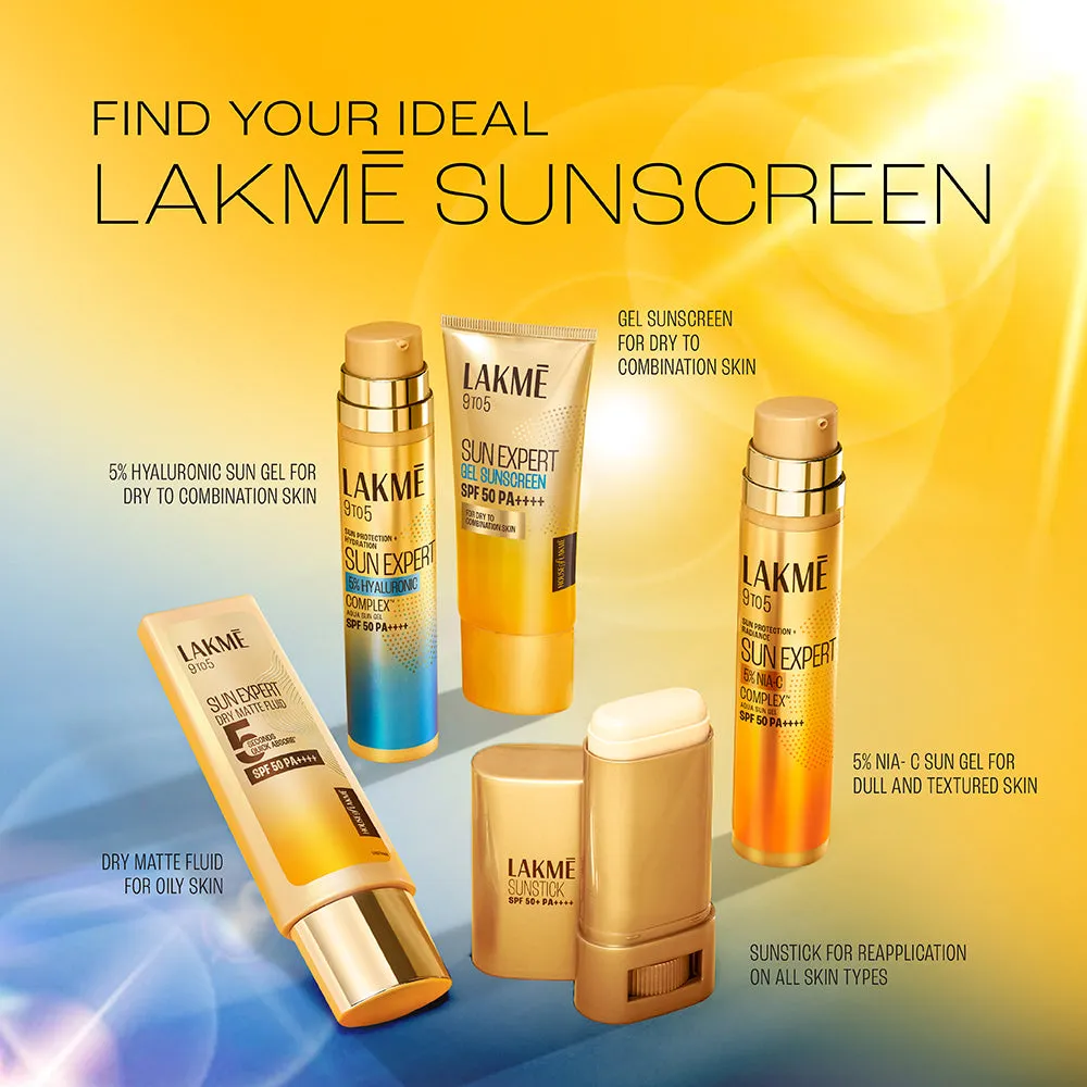 Lakmē Sunscreen Gel SPF 50 PA   Niacinamide, Water-Light, For Normal to Oily Skin,No White Cast 50g