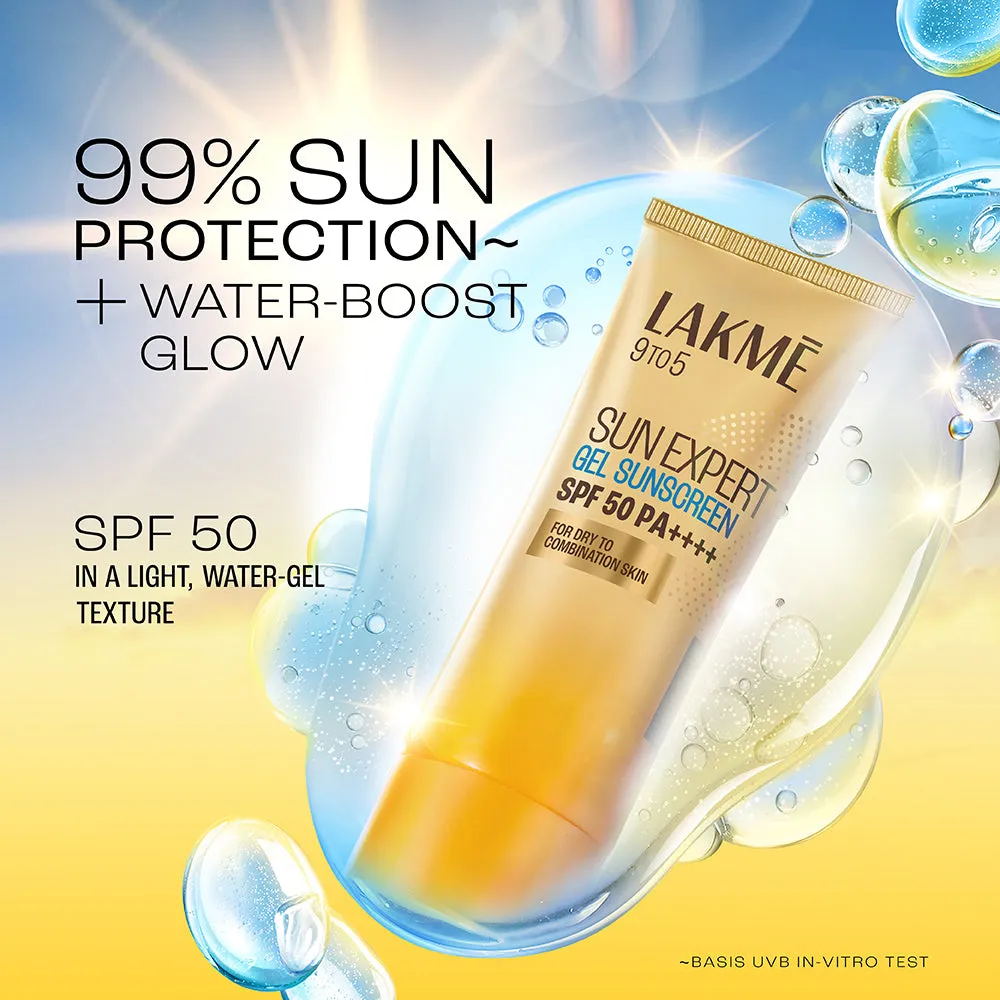 Lakmē Sunscreen Gel SPF 50 PA   Niacinamide, Water-Light, For Normal to Oily Skin,No White Cast 50g