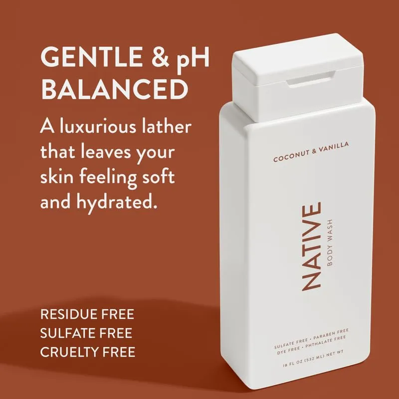 Native Body Wash Contains Naturally Derived Ingredients