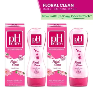 pH Care Daily Feminine Wash Floral Clean - 150mL × 2Pcs (Offer)