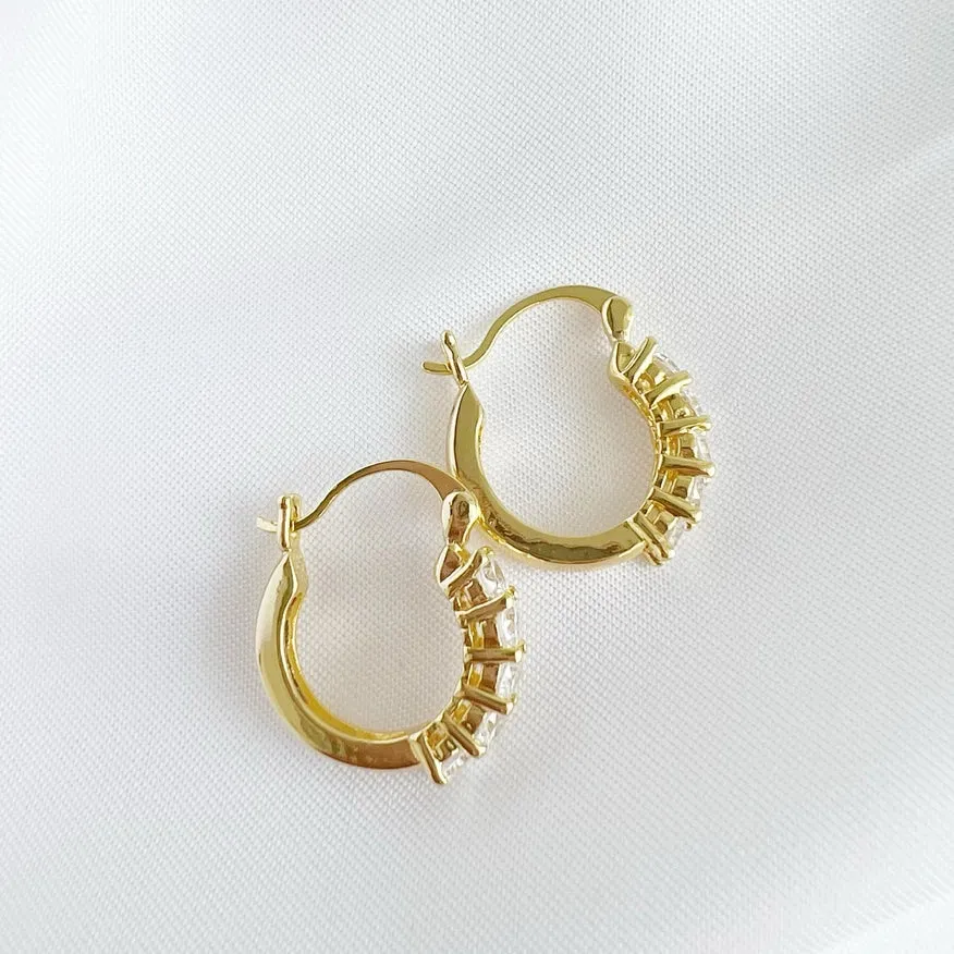 STELLA CZ HOOP EARRINGS | GOLD FILLED