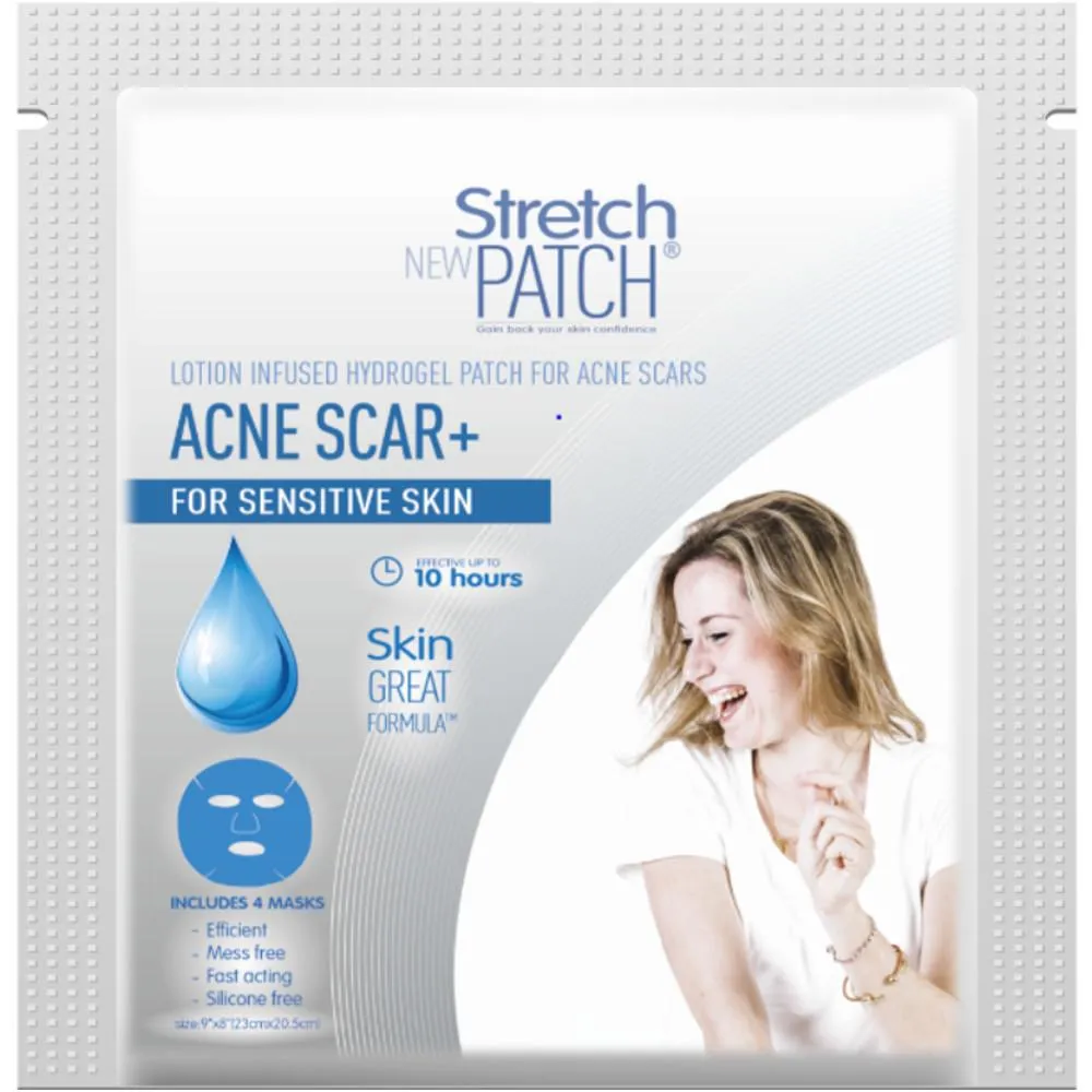 Stretch Patch ACNE SCAR  for Sensitive Skin Lotion Infused Hot Patch For Acne Scars 4 Masks per Pack