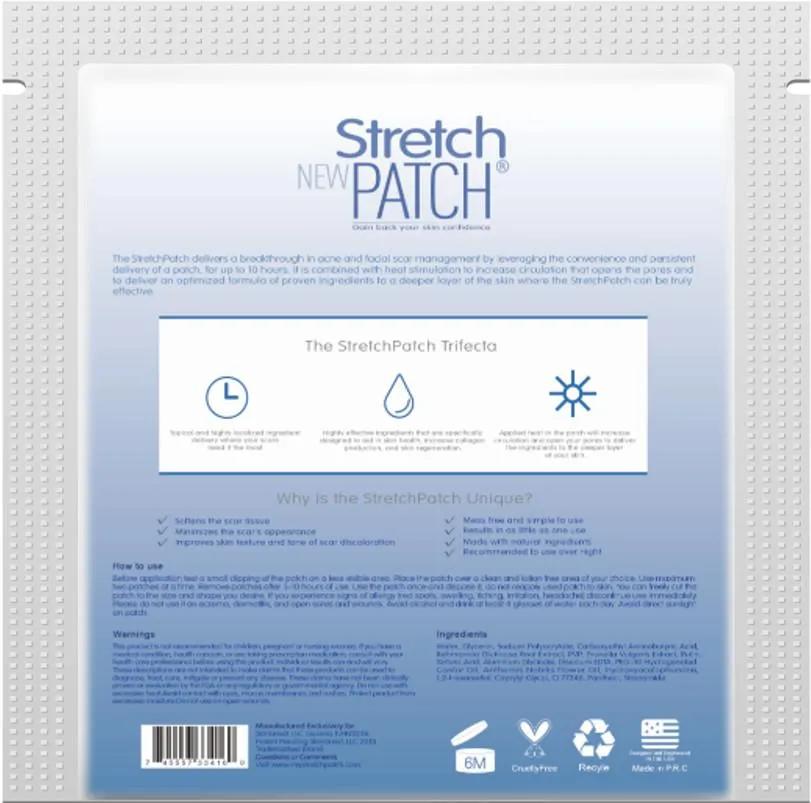 Stretch Patch ACNE SCAR  for Sensitive Skin Lotion Infused Hot Patch For Acne Scars 4 Masks per Pack