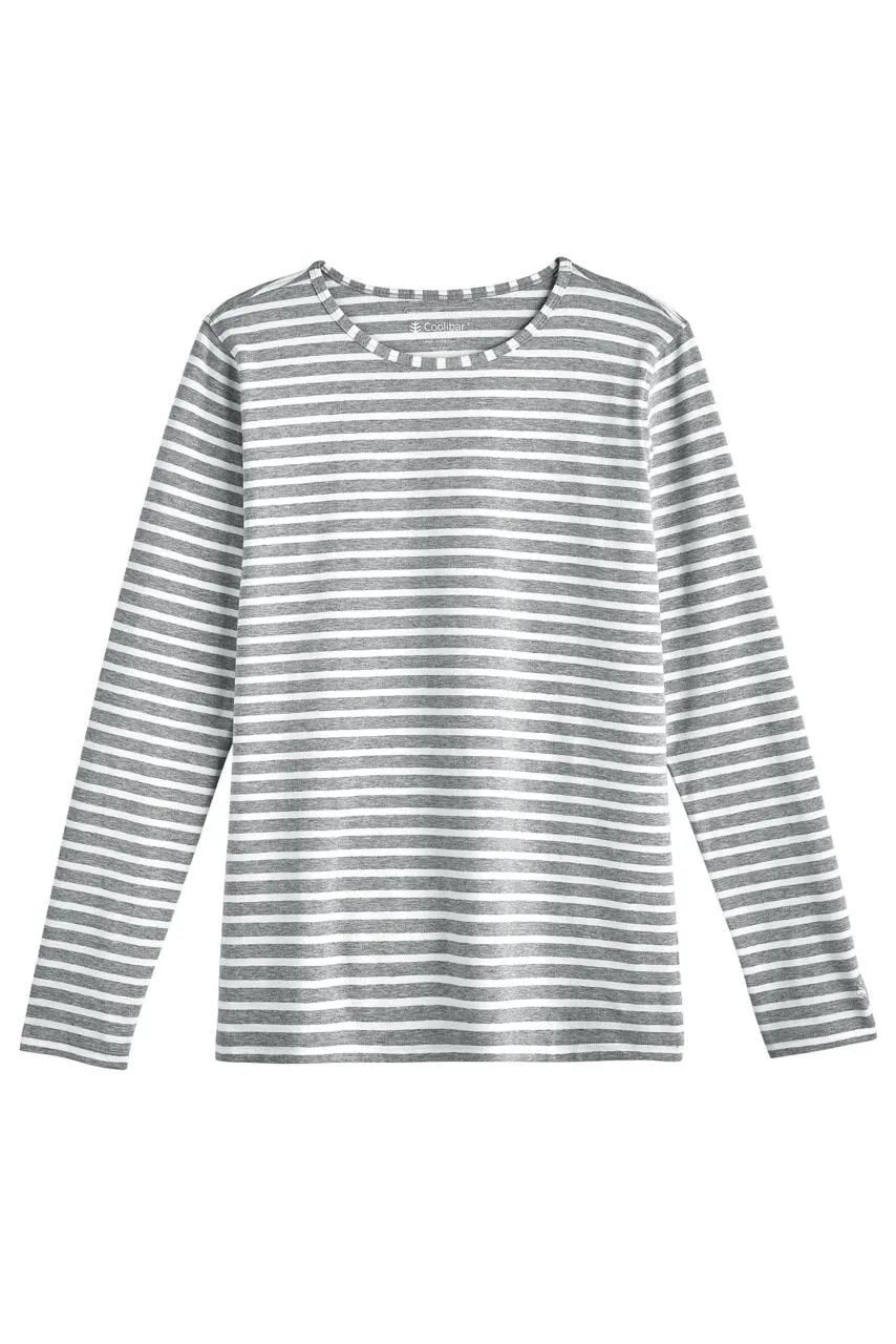 Women's Morada Everyday Long Sleeve T-Shirt | Grey/White Stripe