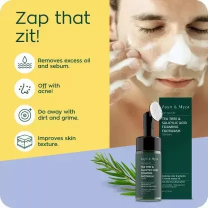 Zayn & Myza Tea Tree & Salicylic Acid Foaming With Built-In Deep Cleansing Brush (For Men)